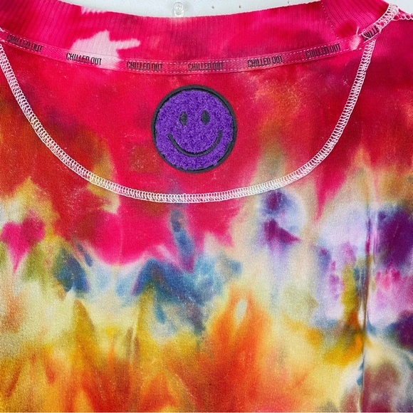 Handmade Tie Dye Sweatshirt Pullover Tunic Medium Oversized Sherpa Reversible - Picture 6 of 14